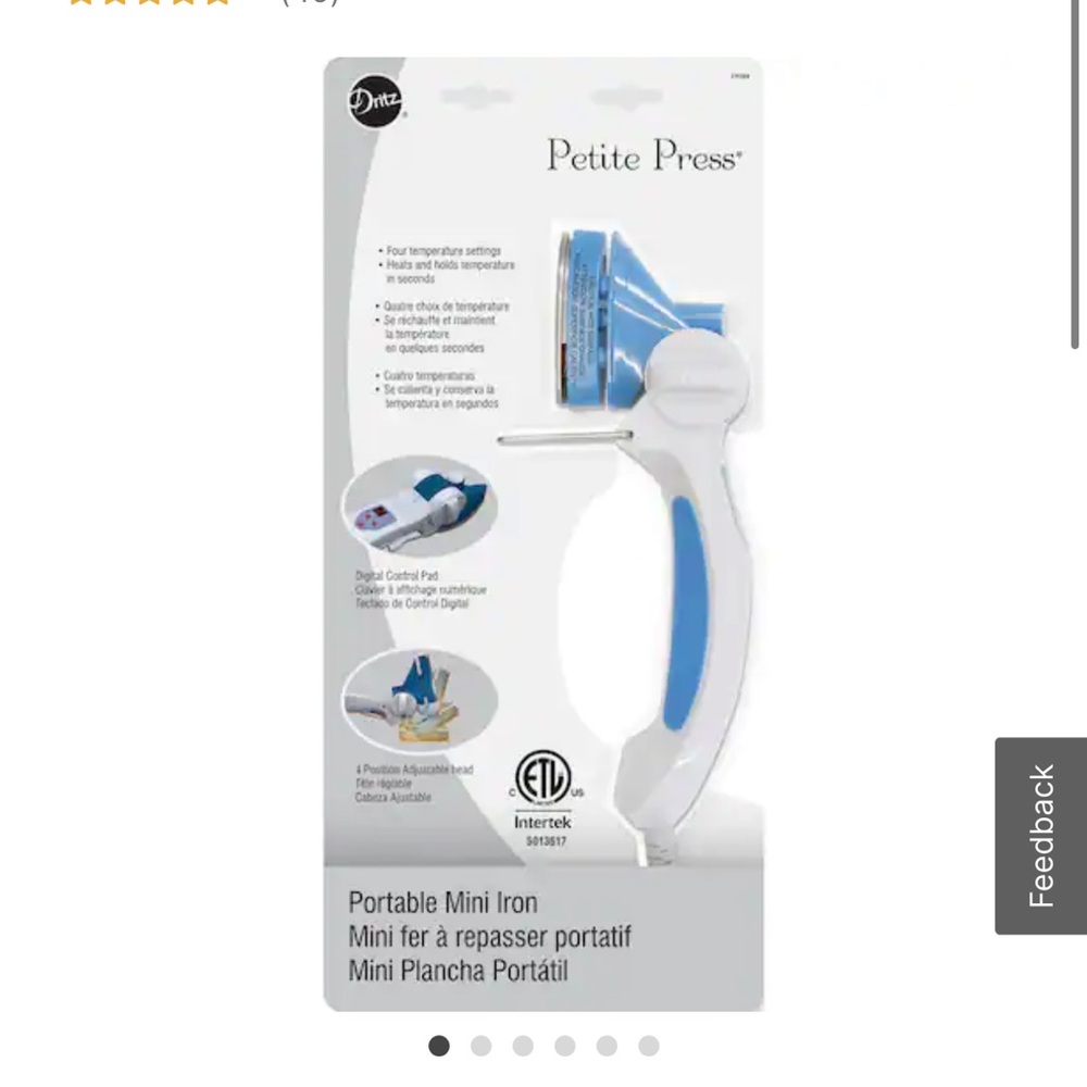 Dritz Petite Press Portable Mini Iron NEW
